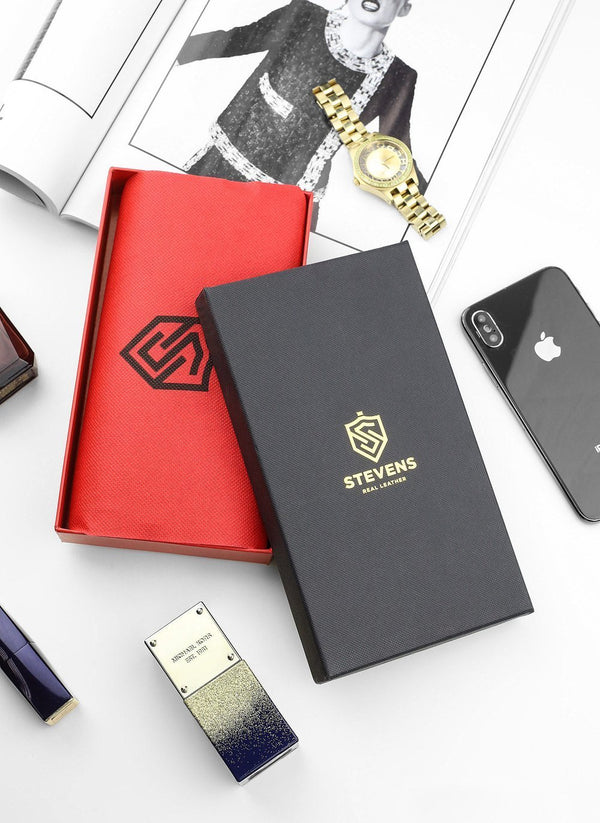 Moteriška odinė piniginė STEVENS su RFID apsauga D1875