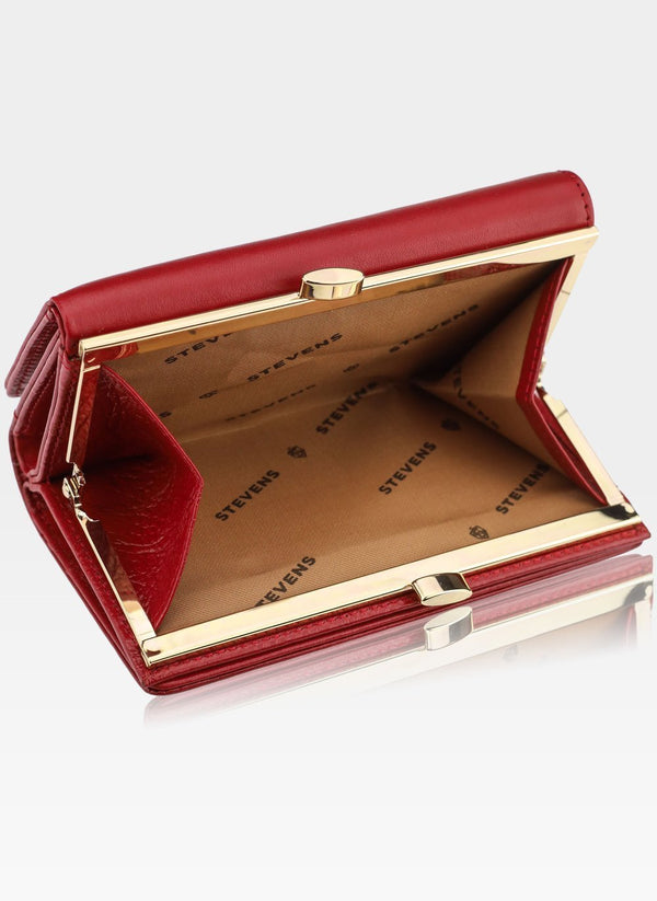 Moteriška odinė piniginė STEVENS su RFID apsauga D1875