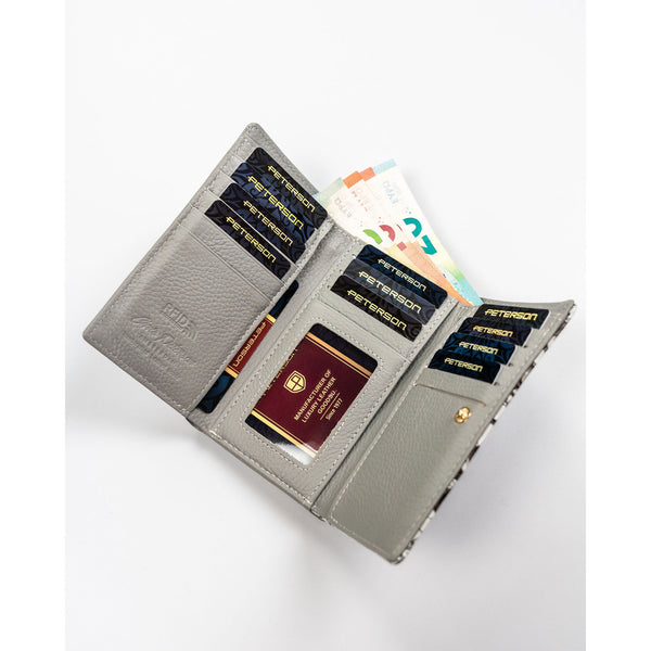 Moteriška odinė piniginė su RFID, juoda D1813