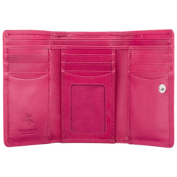 Moteriška odinė piniginė Visconti HT32 Fuscia, rožinė D1860