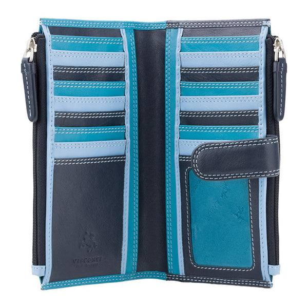 Moteriška odinė piniginė Visconti RB100 Blue, mėlyna D1833