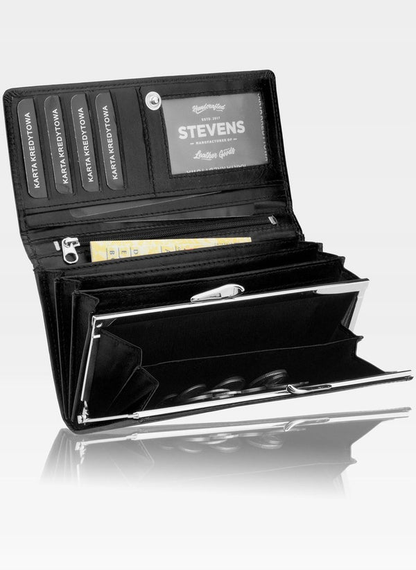 Moteriška piniginė STEVENS, juoda D1683