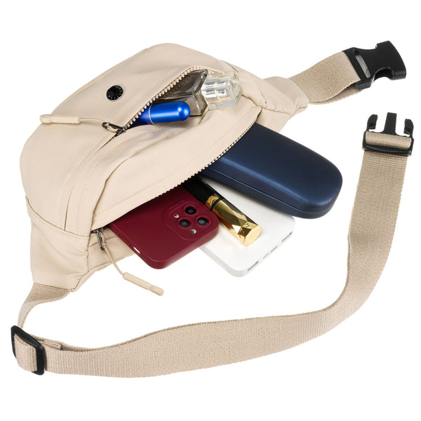 Moteriška sportinė rankinė, smėlio spalvos, poliesteris R469