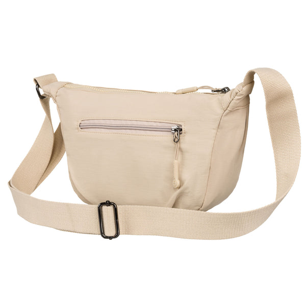 Moteriška sportinė rankinė, smėlio spalvos, poliesteris R468