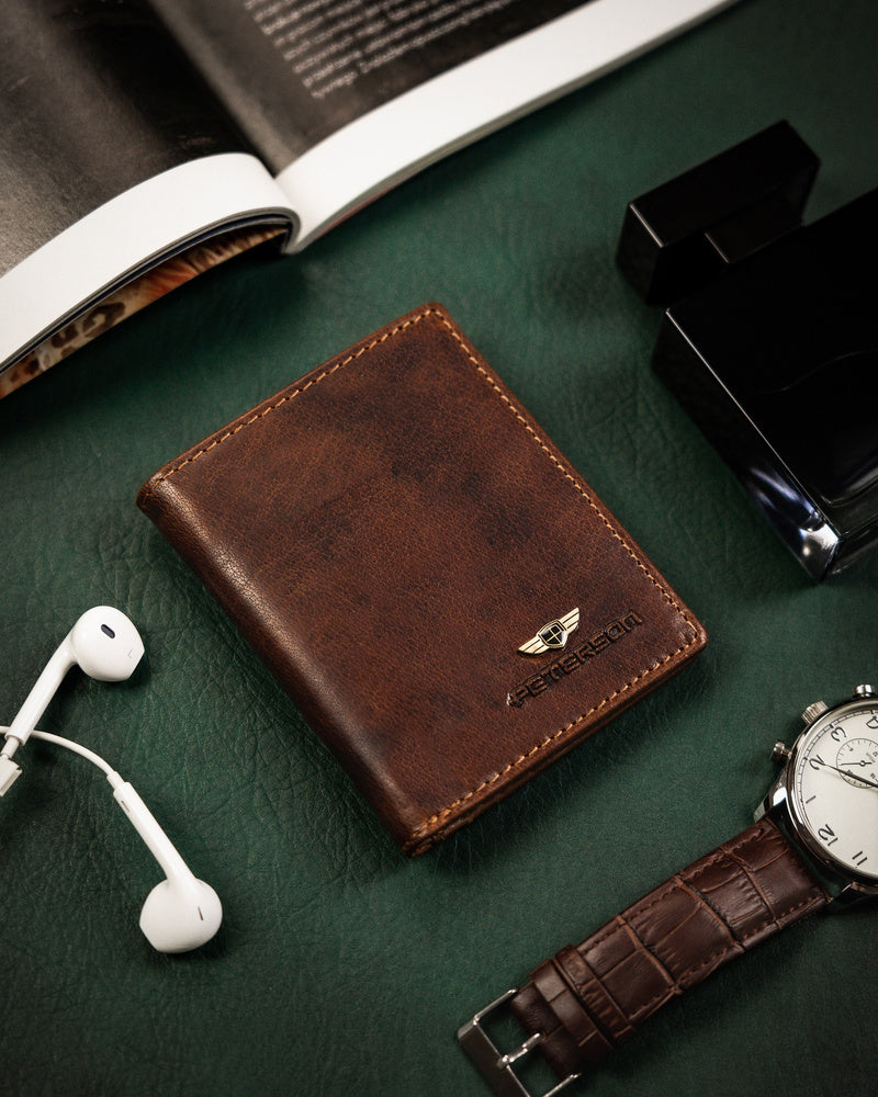 Natūralios odos piniginė vyrams Peterson PT117 S1010