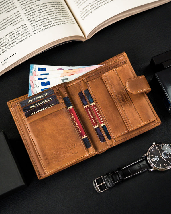 Natūralios odos piniginė vyrams Peterson PT125 S1001