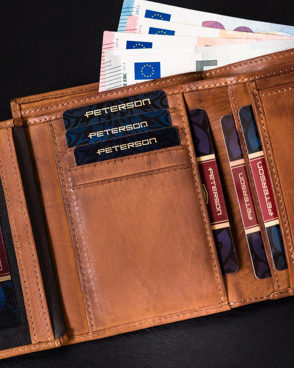 Natūralios odos piniginė vyrams Peterson PT125 S1001