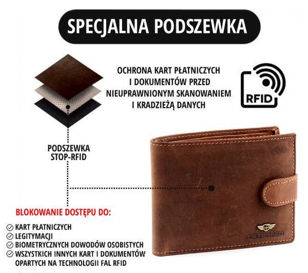 Natūralios odos piniginė vyrams Peterson PT12 S1007