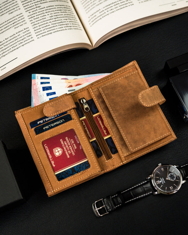 Natūralios odos piniginė vyrams Peterson PT136 S989