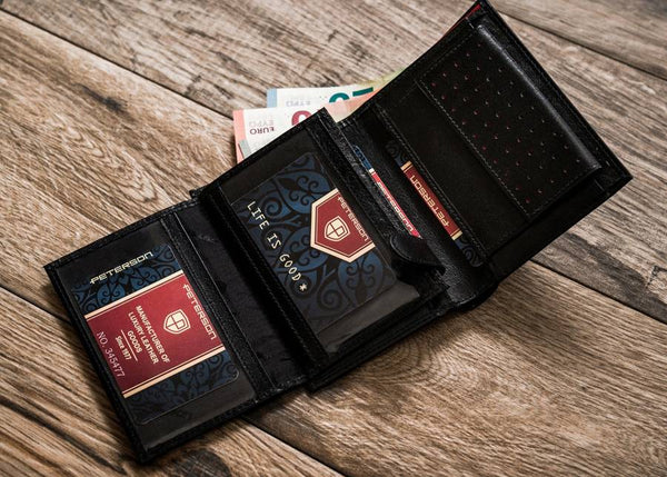 Natūralios odos piniginė vyrams Peterson PT13 S996