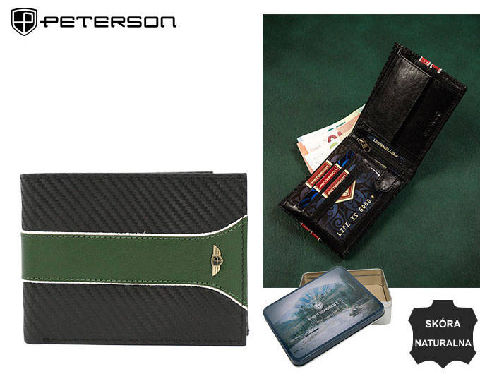 Natūralios odos piniginė vyrams Peterson PT157 S966