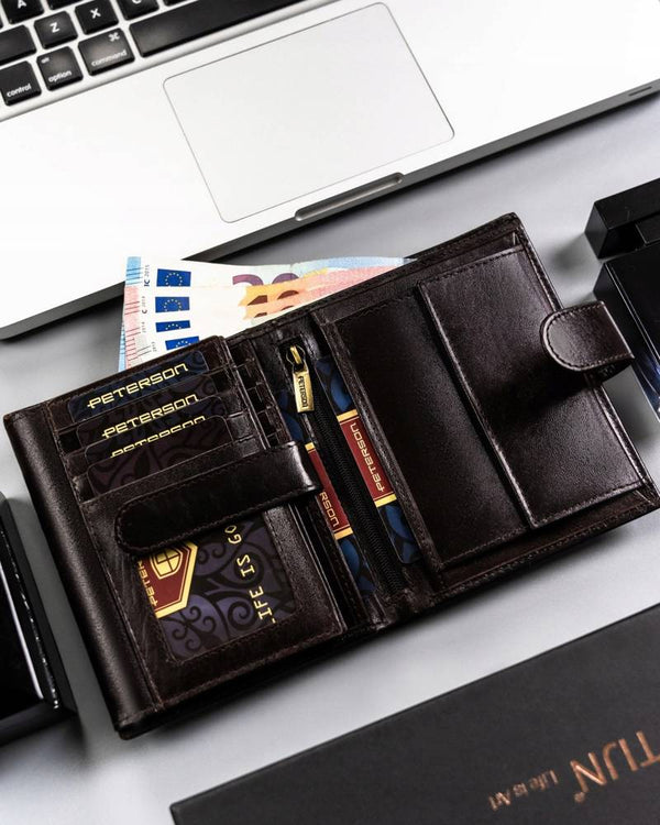 Natūralios odos piniginė vyrams Peterson PT176 S945