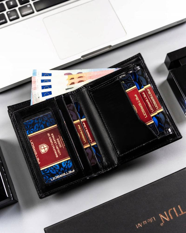 Natūralios odos piniginė vyrams Peterson PT181 S939