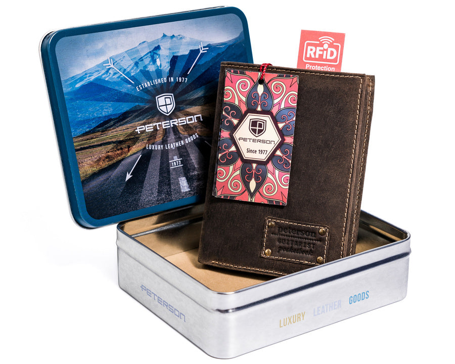 Natūralios odos piniginė vyrams Peterson PT20 S918