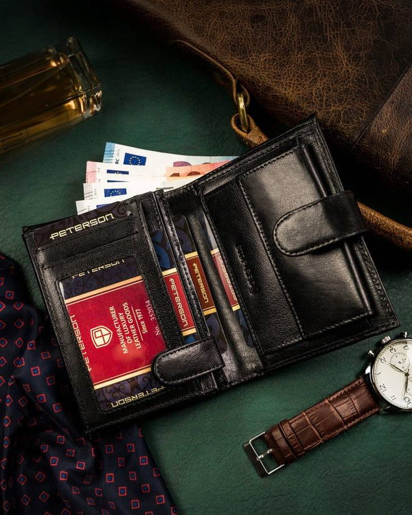 Natūralios odos piniginė vyrams Peterson PT249 S864