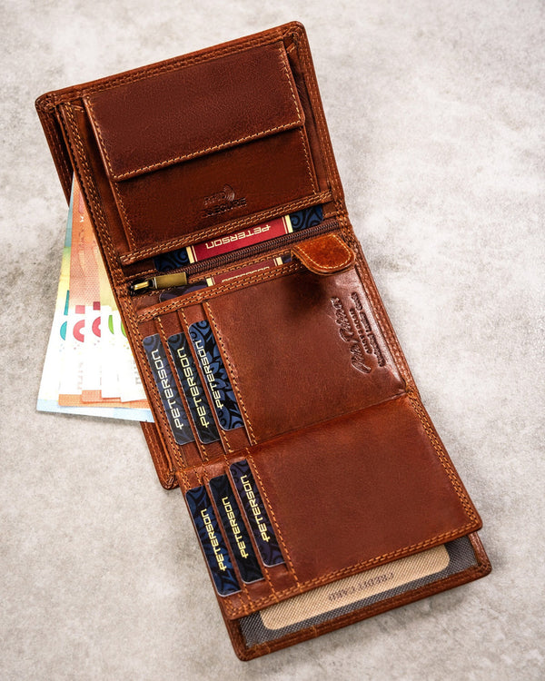 Natūralios odos piniginė vyrams Peterson PT264 S847