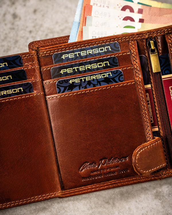 Natūralios odos piniginė vyrams Peterson PT264 S847