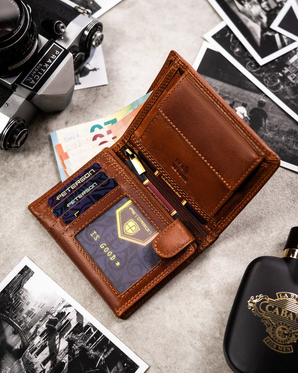 Natūralios odos piniginė vyrams Peterson PT268 S843