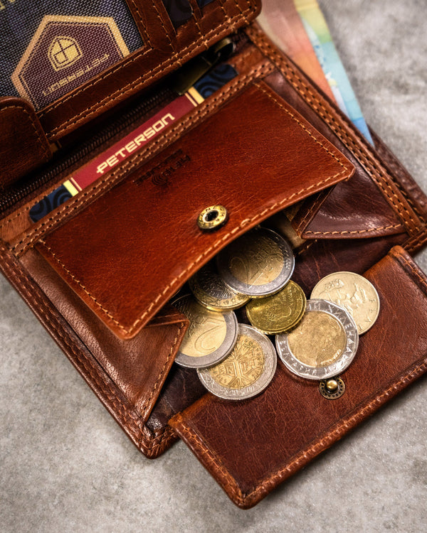 Natūralios odos piniginė vyrams Peterson PT271 S839