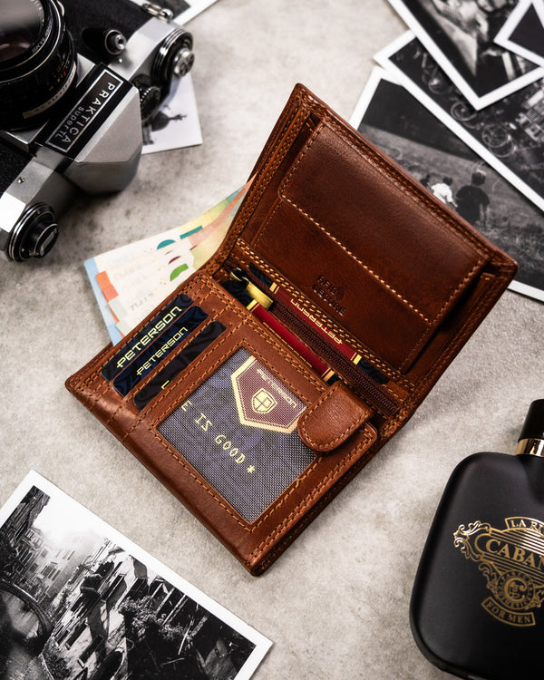 Natūralios odos piniginė vyrams Peterson PT271 S839