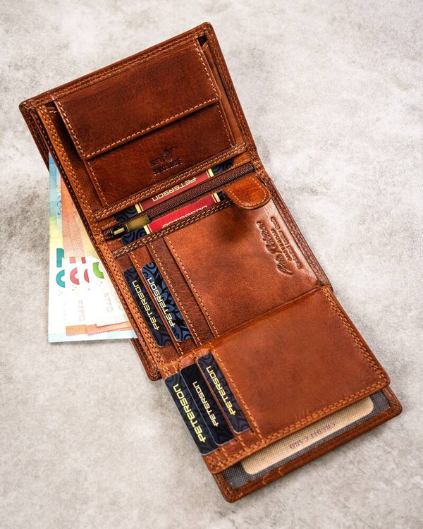 Natūralios odos piniginė vyrams Peterson PT271 S839