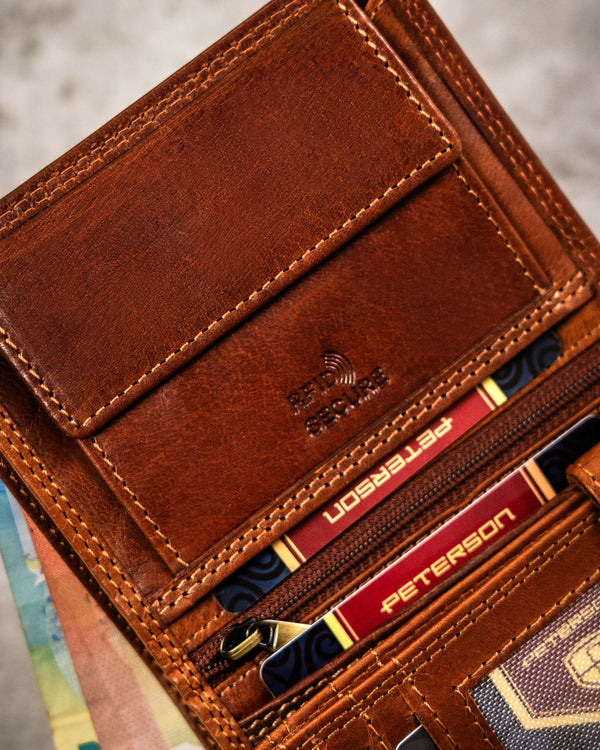 Natūralios odos piniginė vyrams Peterson PT271 S839