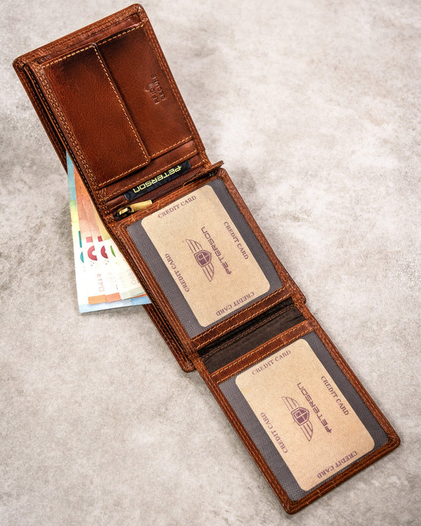 Natūralios odos piniginė vyrams Peterson PT281 S828