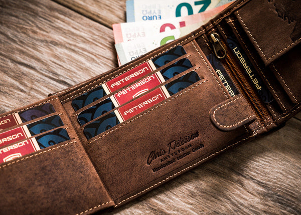 Natūralios odos piniginė vyrams Peterson PT29 S819