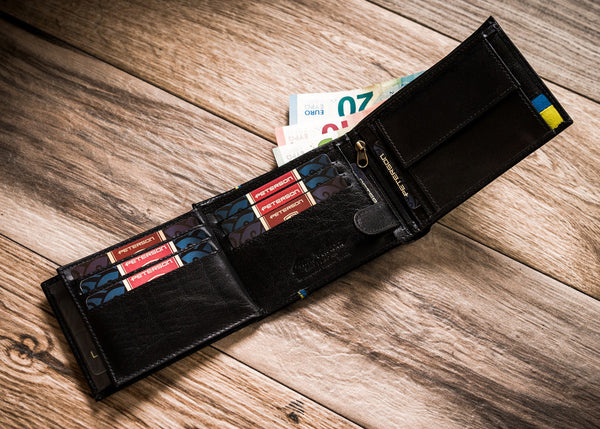Natūralios odos piniginė vyrams Peterson PT40 S776