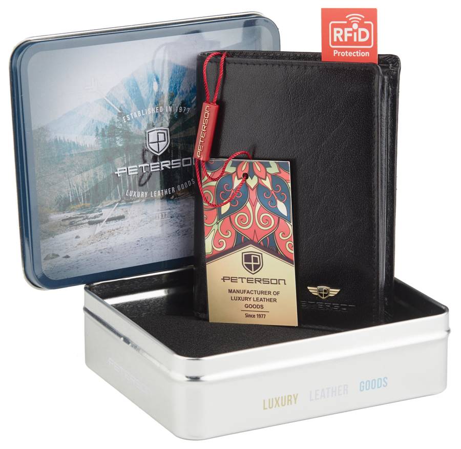 Natūralios odos piniginė vyrams Peterson PT7 S744