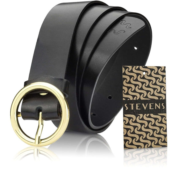 Moteriškas odinis diržas STEVENS 14Z, juodas