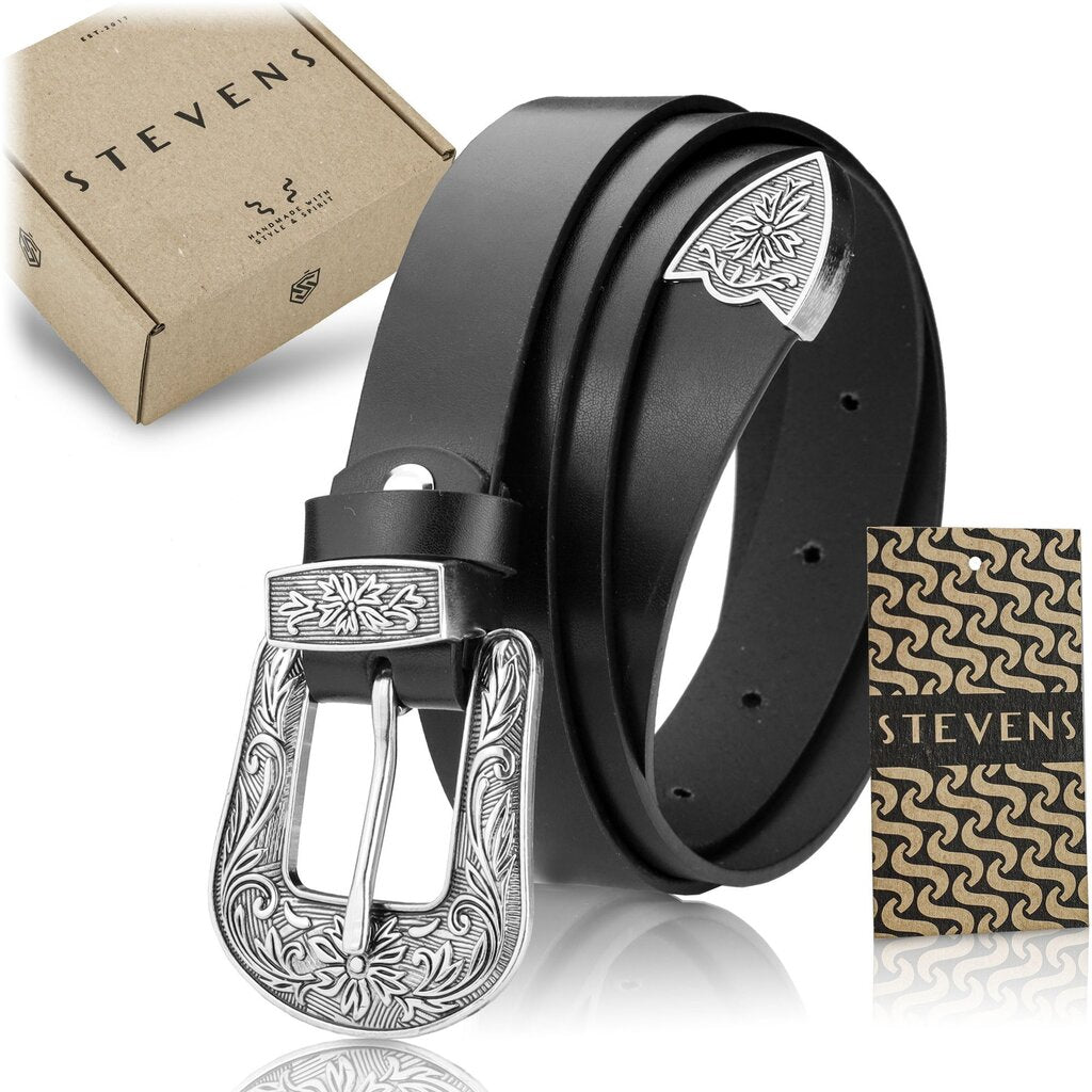 Odinis diržas moterims Stevens Retro Vintage, juodas