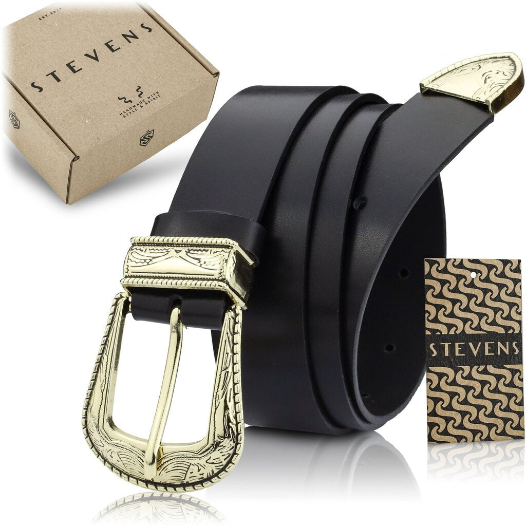 Odinis diržas Stevens Retro Vintage, juodas