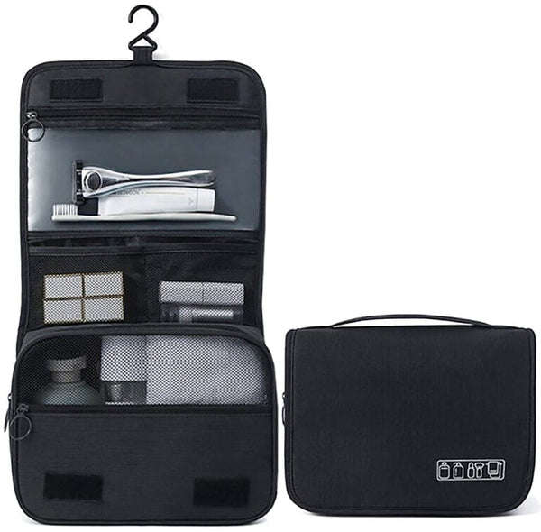 Pakabinamas kelioninis kosmetikos krepšys E1, juoda