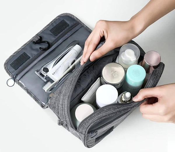 Pakabinamas kelioninis kosmetikos krepšys E1, pilka