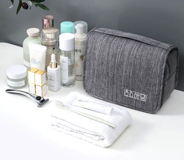Pakabinamas kelioninis kosmetikos krepšys E1, pilka