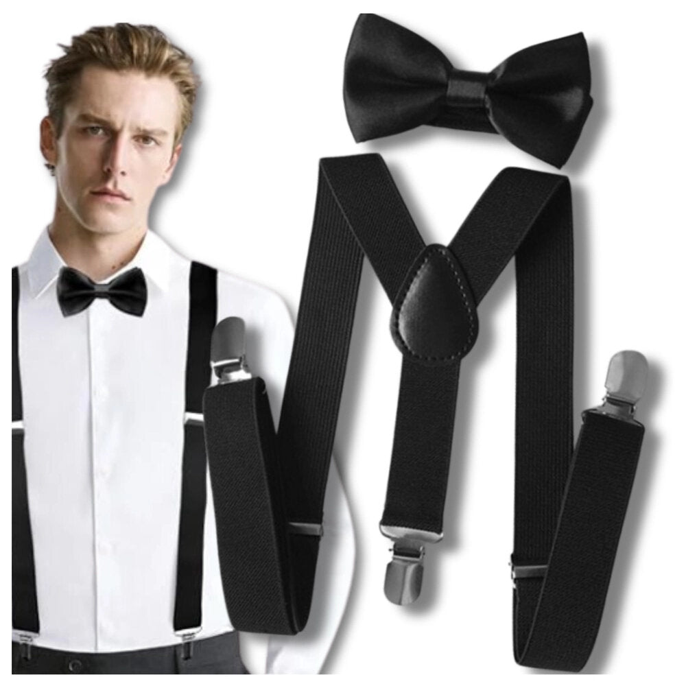 Petnešos kelnėms, juodos, su varlyte