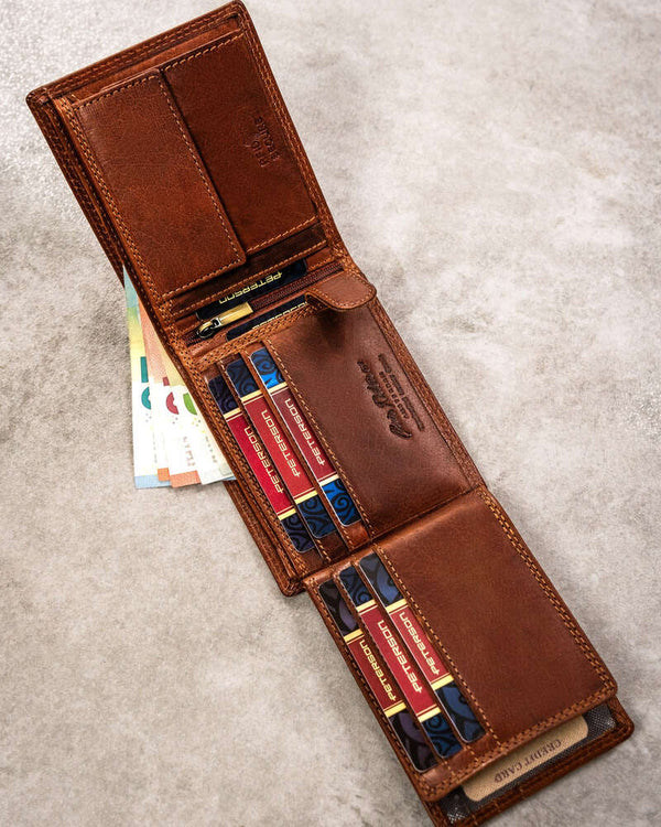 Piniginė vyrams Peterson EB93 ruda S545