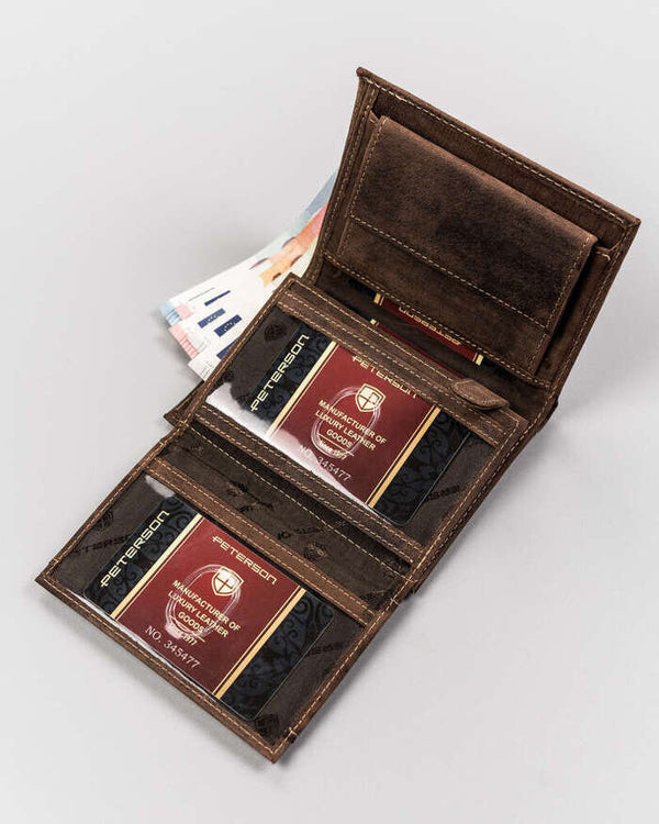 Piniginė vyrams Peterson HU1 ruda S543