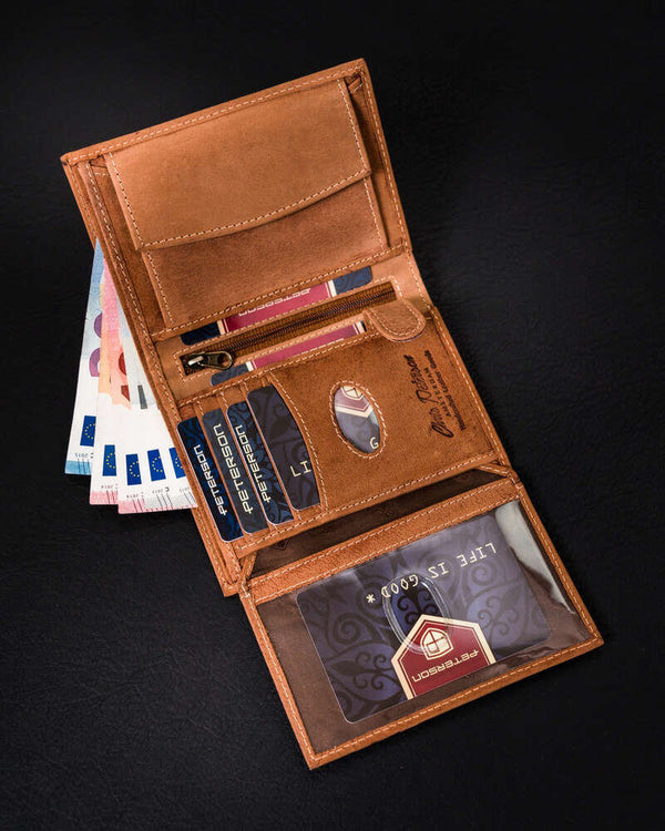 Piniginė vyrams Peterson HU2 šviesiai ruda S541