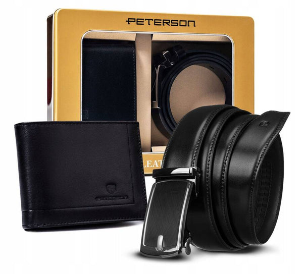 Piniginės ir diržo rinkinys vyrams Peterson D19