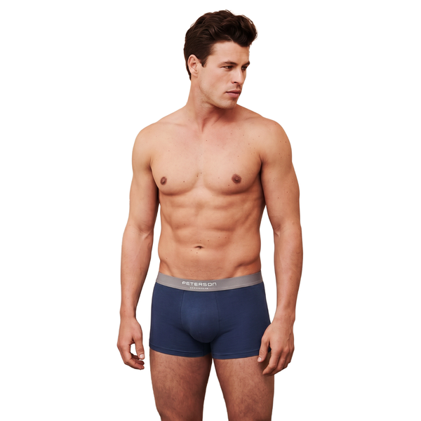 Vyriškos medvilninės bokserės „Peterson“, 3 porų rinkinys, juodos ir tamsiai mėlynos, dydis L D81