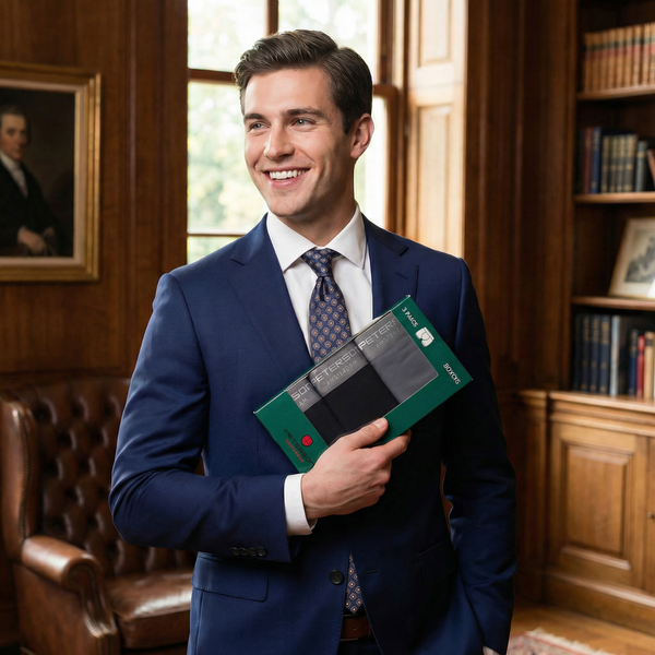 Vyriškos medvilninės bokserės „Peterson“, 3 porų rinkinys, dydis L, juodos ir pilkos spalvos D80