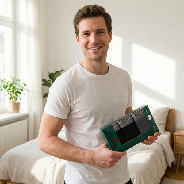 Vyriškos medvilninės bokserės „Peterson“, 3 porų rinkinys, dydis M, juodos ir pilkos spalvos D83