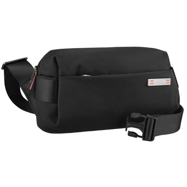 Vyriška maža juoda „Peterson“ lengva miesto rankinė per petį (crossbody), užsegama užtrauktuku, iš tekstilės D89