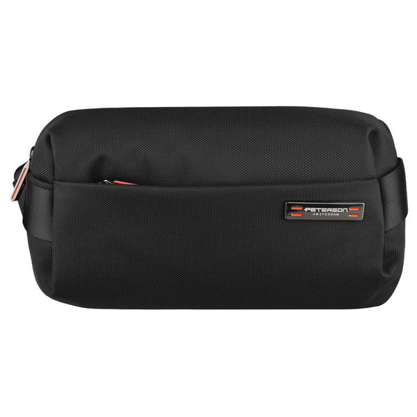 Vyriška maža juoda „Peterson“ lengva miesto rankinė per petį (crossbody), užsegama užtrauktuku, iš tekstilės D89
