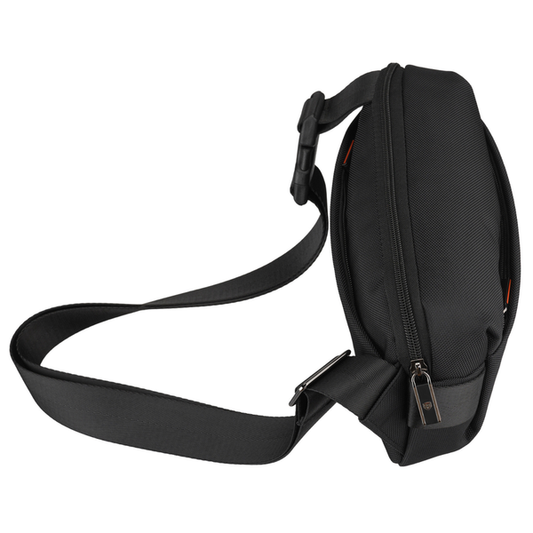 Vyriška maža juoda „Peterson“ lengva miesto rankinė per petį (crossbody), užsegama užtrauktuku, iš tekstilės D89