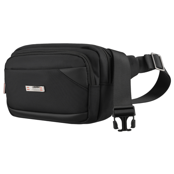 Vyriška „Peterson“ lengva juoda crossbody rankinė per petį su užtrauktuku, iš tekstilės D91