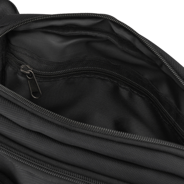 Vyriška „Peterson“ lengva juoda crossbody rankinė per petį su užtrauktuku, iš tekstilės D91