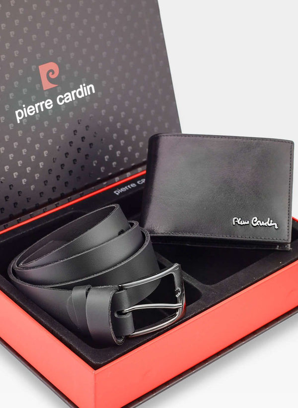 Dovanų rinkinys vyrams Pierre Cardin x Stevens, piniginė su diržu Z1